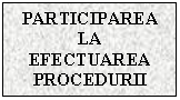 Text Box: PARTICIPAREA LA EFECTUAREA PROCEDURII