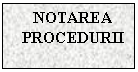 Text Box: NOTAREA PROCEDURII
